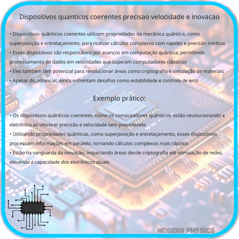 Dispositivos Quânticos Coerentes | Precisão, Velocidade e Inovação