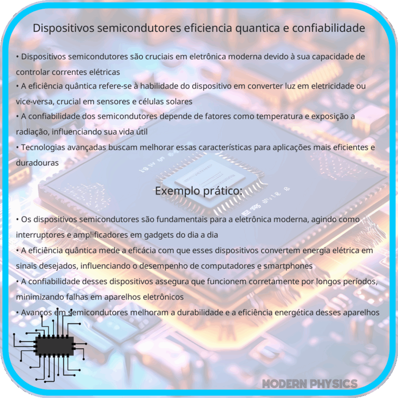 Dispositivos Semicondutores: Eficiência Quântica e Confiabilidade