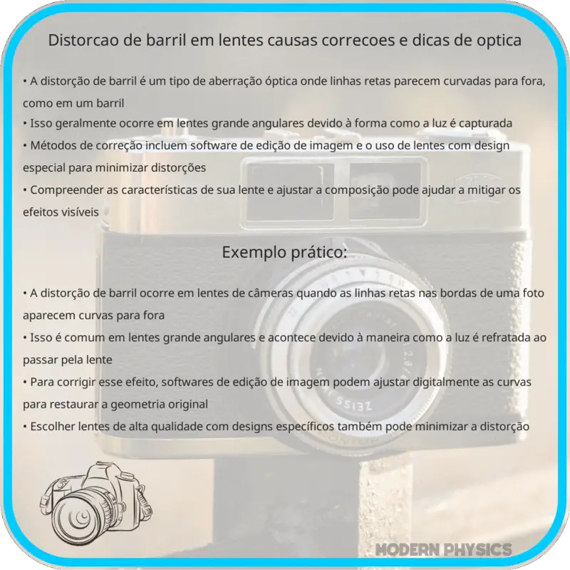 Distorção de Barril em Lentes | Causas, Correções e Dicas de Óptica