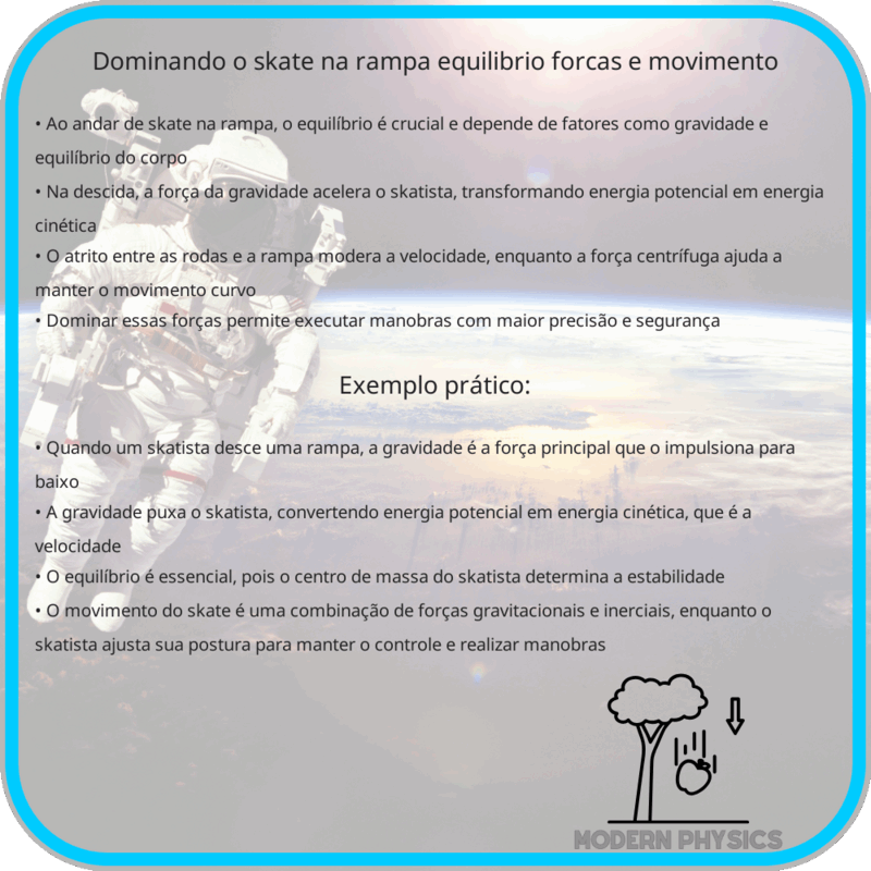 Dominando o Skate na Rampa: Equilíbrio, Forças e Movimento