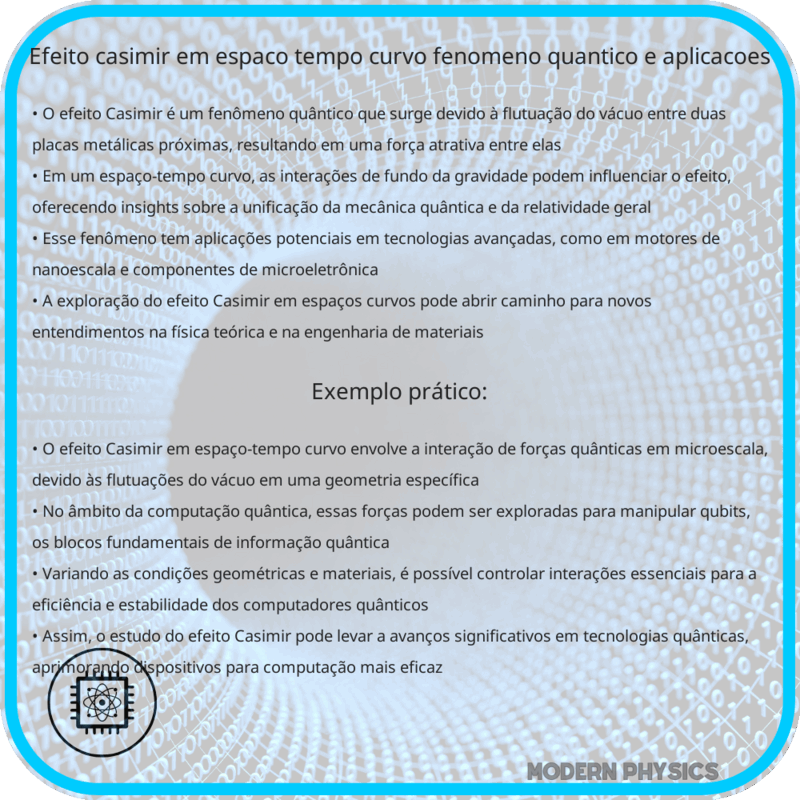 Efeito Casimir em Espaço-Tempo Curvo | Fenômeno Quântico e Aplicações
