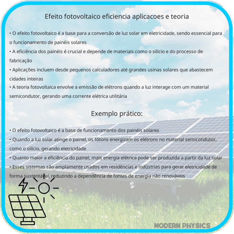 Efeito Fotovoltaico | Eficiência, Aplicações e Teoria