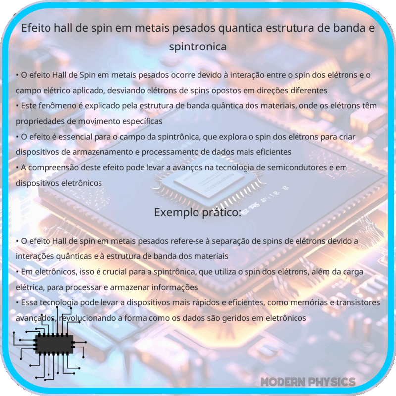 Efeito Hall de Spin em Metais Pesados: Quântica, Estrutura de Banda e Spintrônica