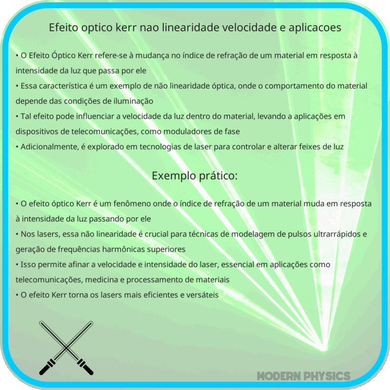 Efeito Óptico Kerr: Não Linearidade, Velocidade e Aplicações