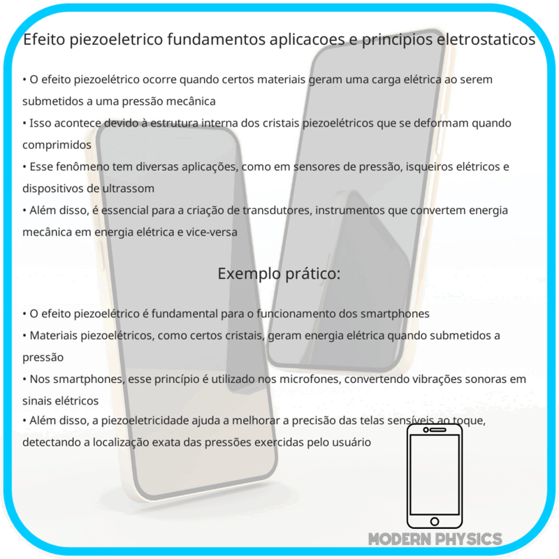 Efeito Piezoelétrico: Fundamentos, Aplicações e Princípios Eletrostáticos