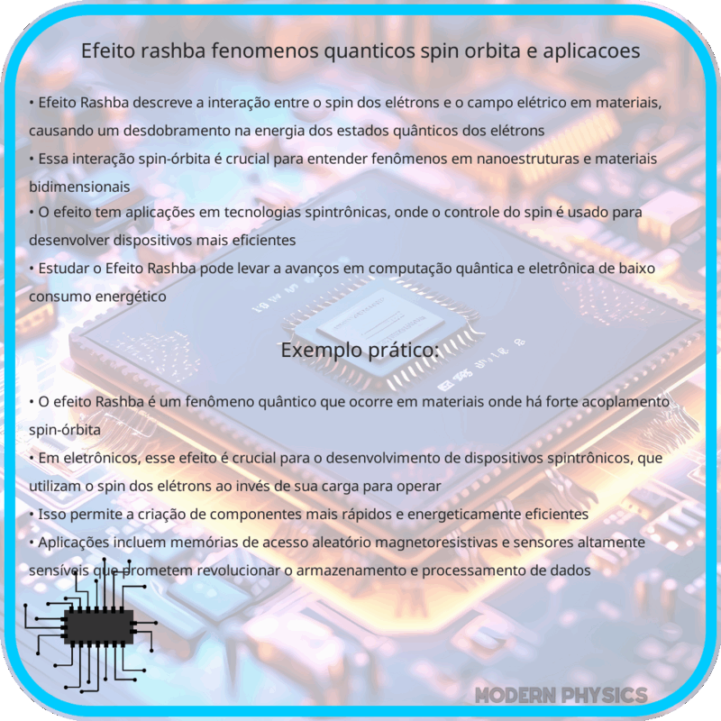 Efeito Rashba | Fenômenos Quânticos, Spin-Orbita e Aplicações