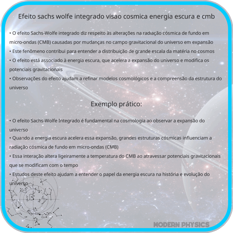 Efeito Sachs-Wolfe Integrado | Visão Cósmica, Energia Escura e CMB