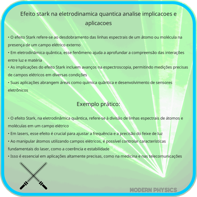 Efeito Stark na Eletrodinâmica Quântica | Análise, Implicações e Aplicações