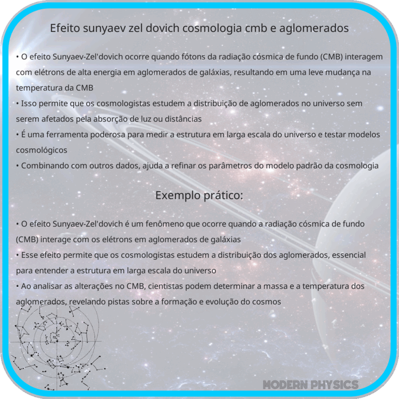 Efeito Sunyaev-Zel'dovich | Cosmologia, CMB e Aglomerados