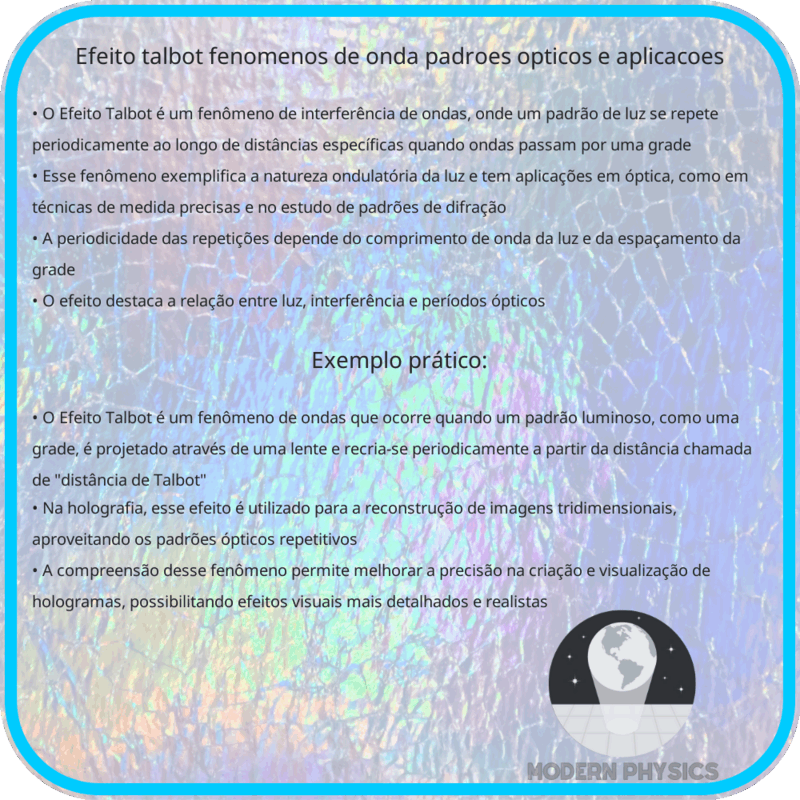 Efeito Talbot: Fenômenos de Onda, Padrões Ópticos e Aplicações