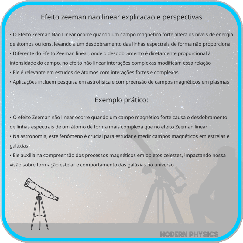 Efeito Zeeman Não Linear | Explicação e Perspectivas
