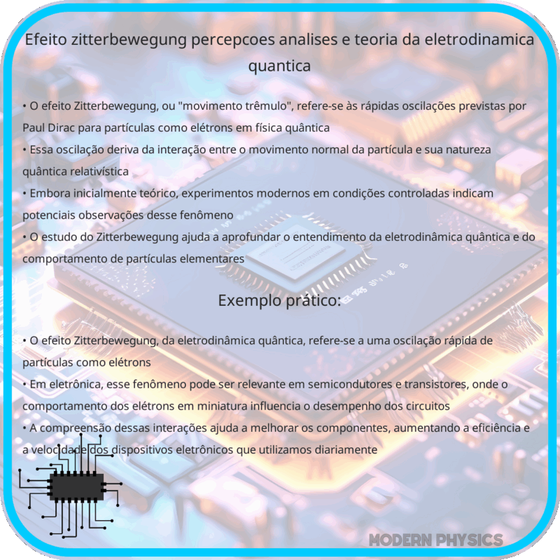 Efeito Zitterbewegung | Percepções, Análises e Teoria da Eletrodinâmica Quântica