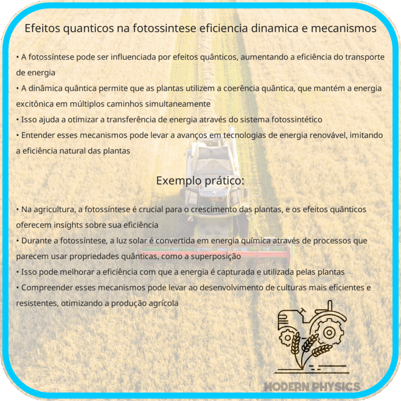 Efeitos Quânticos na Fotossíntese: Eficiência, Dinâmica e Mecanismos
