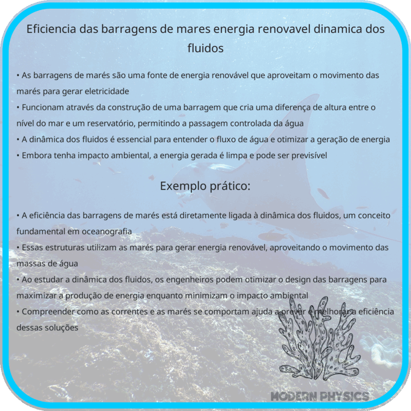 Eficiência das Barragens de Marés | Energia Renovável, Dinâmica dos Fluidos