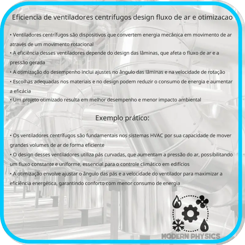Eficiência de Ventiladores Centrífugos | Design, Fluxo de Ar e Otimização