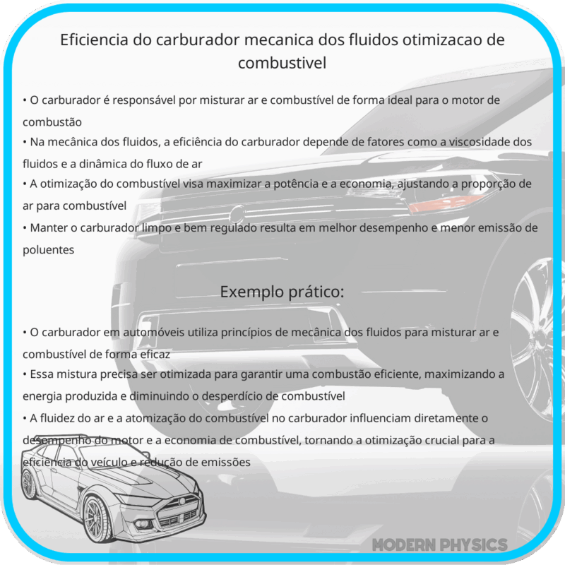 Eficiência do Carburador | Mecânica dos Fluidos & Otimização de Combustível