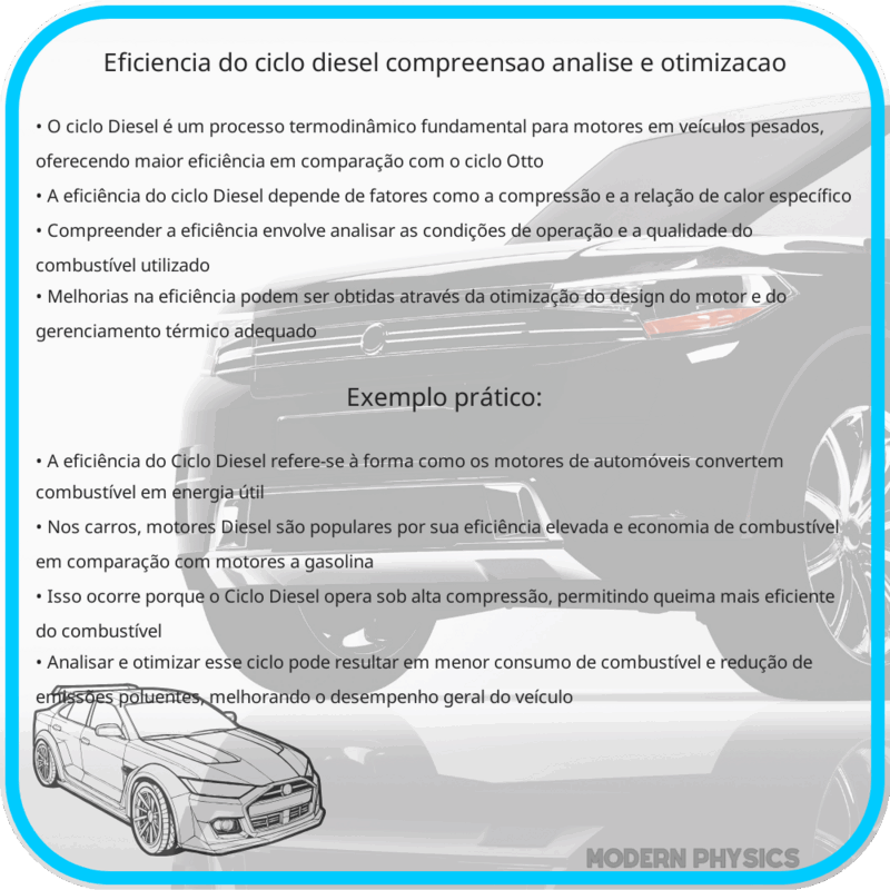 Eficiência do Ciclo Diesel | Compreensão, Análise e Otimização