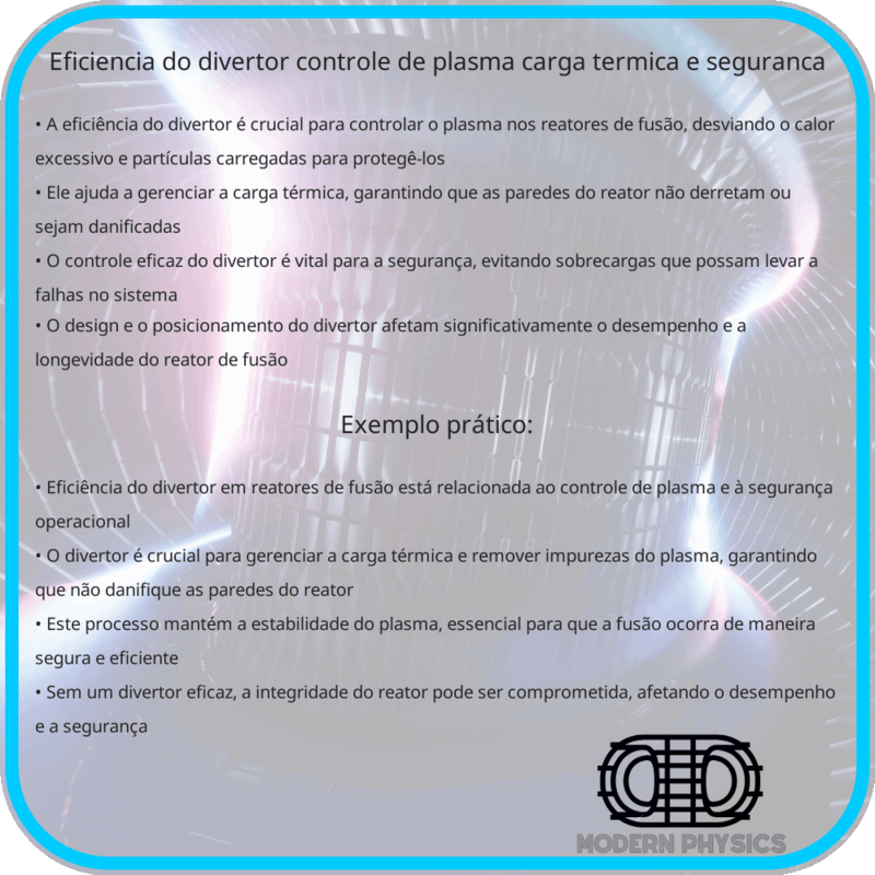Eficiência do Divertor | Controle de Plasma, Carga Térmica e Segurança