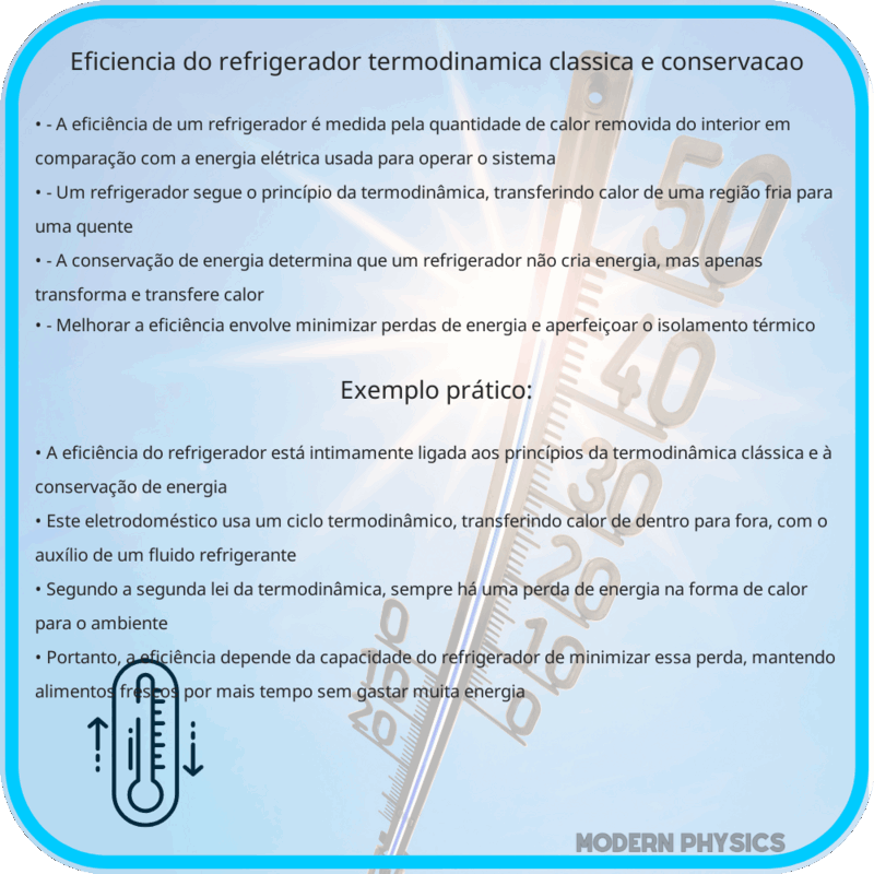 Eficiência do Refrigerador | Termodinâmica Clássica e Conservação