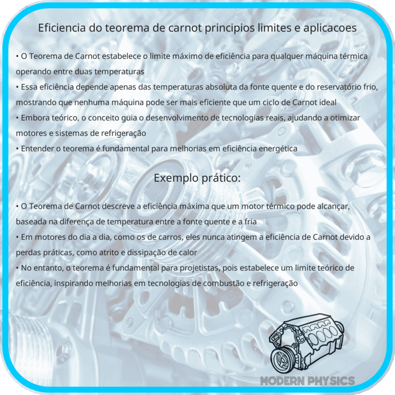 Eficiência do Teorema de Carnot | Princípios, Limites e Aplicações