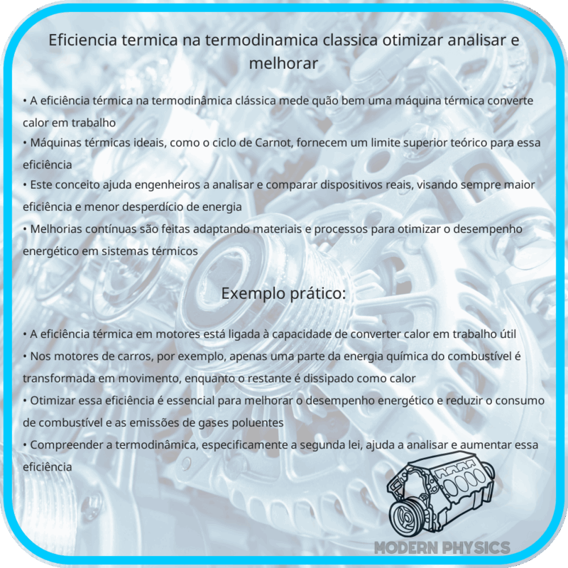 Eficiência Térmica na Termodinâmica Clássica | Otimizar, Analisar e Melhorar