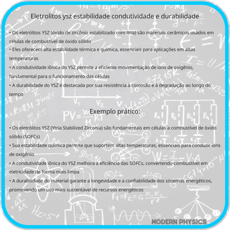 Eletrólitos YSZ | Estabilidade, Condutividade e Durabilidade