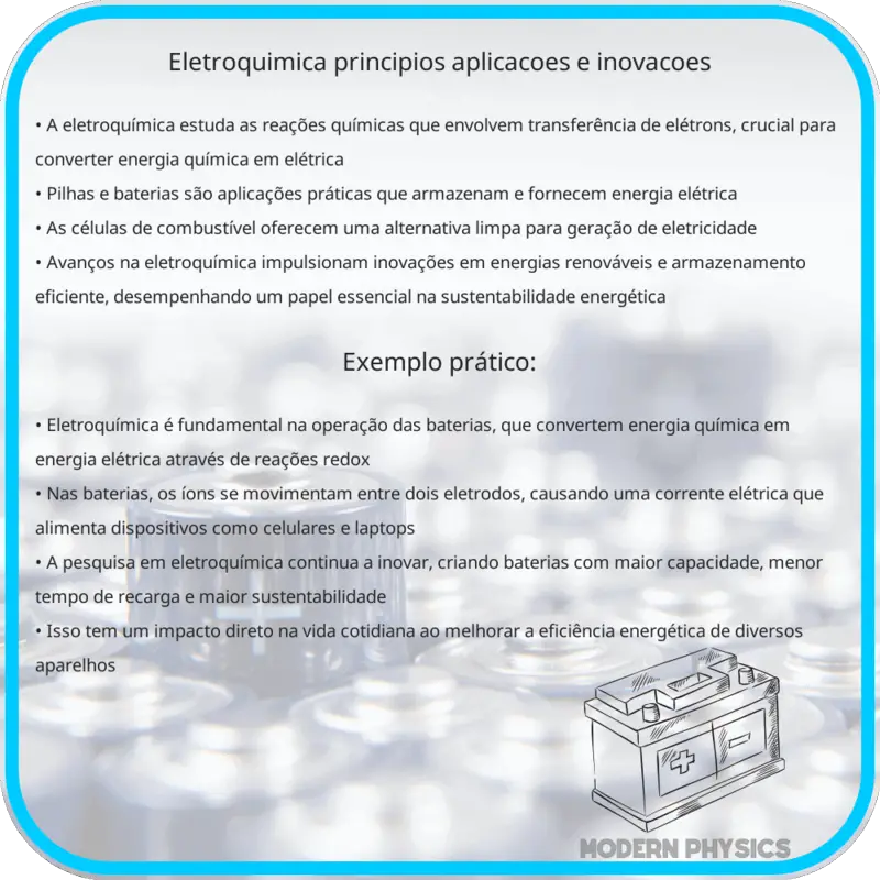 Eletroquímica | Princípios, Aplicações e Inovações