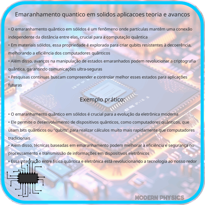 Emaranhamento Quântico em Sólidos | Aplicações, Teoria e Avanços
