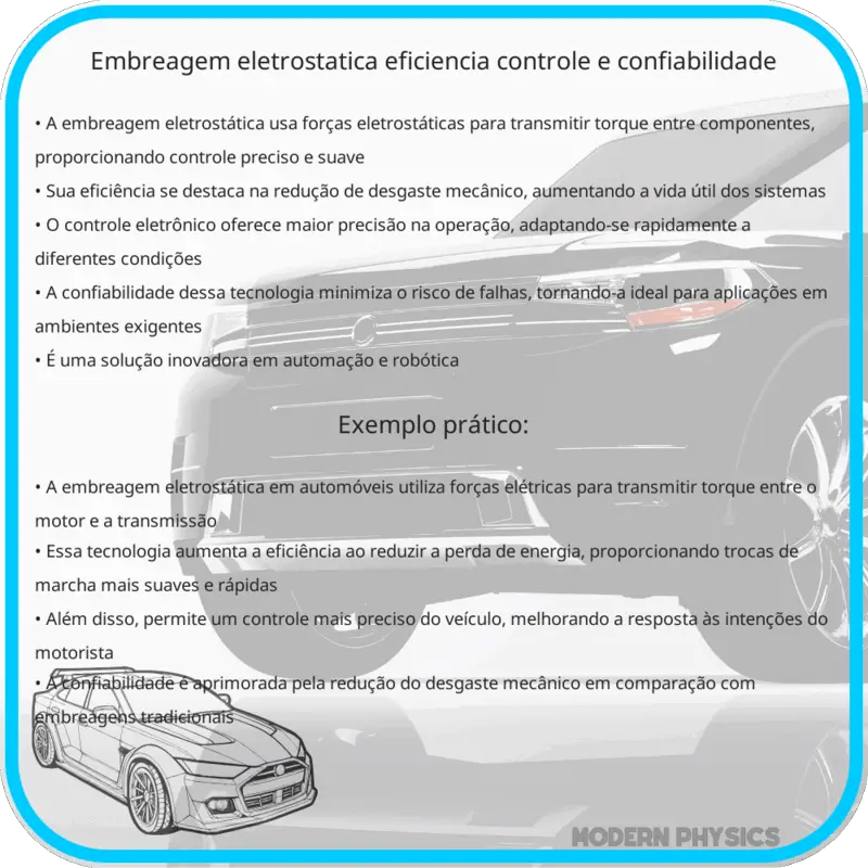 Embreagem Eletrostática | Eficiência, Controle e Confiabilidade
