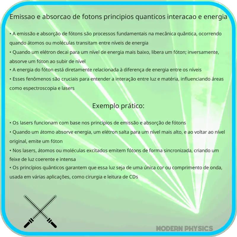 Emissão e Absorção de Fótons | Princípios Quânticos, Interação e Energia
