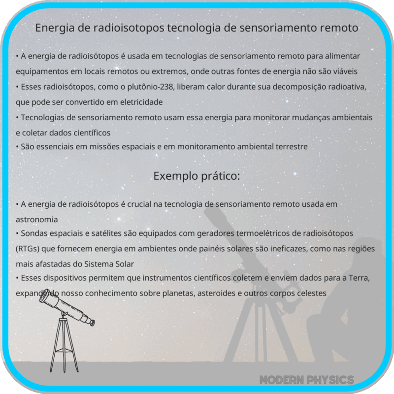 Energia de Radioisótopos | Tecnologia de Sensoriamento Remoto