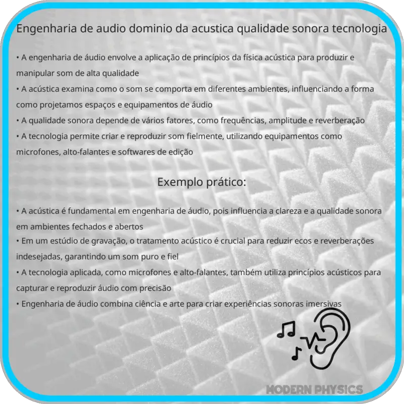 Engenharia de Áudio | Domínio da Acústica, Qualidade Sonora & Tecnologia