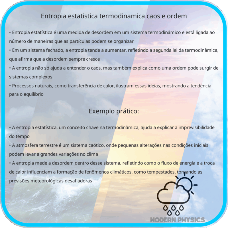 Entropia Estatística | Termodinâmica, Caos e Ordem