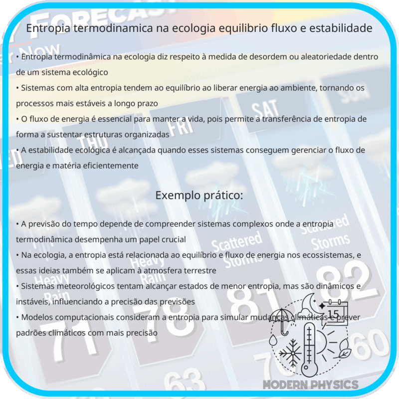 Entropia Termodinâmica na Ecologia | Equilíbrio, Fluxo e Estabilidade
