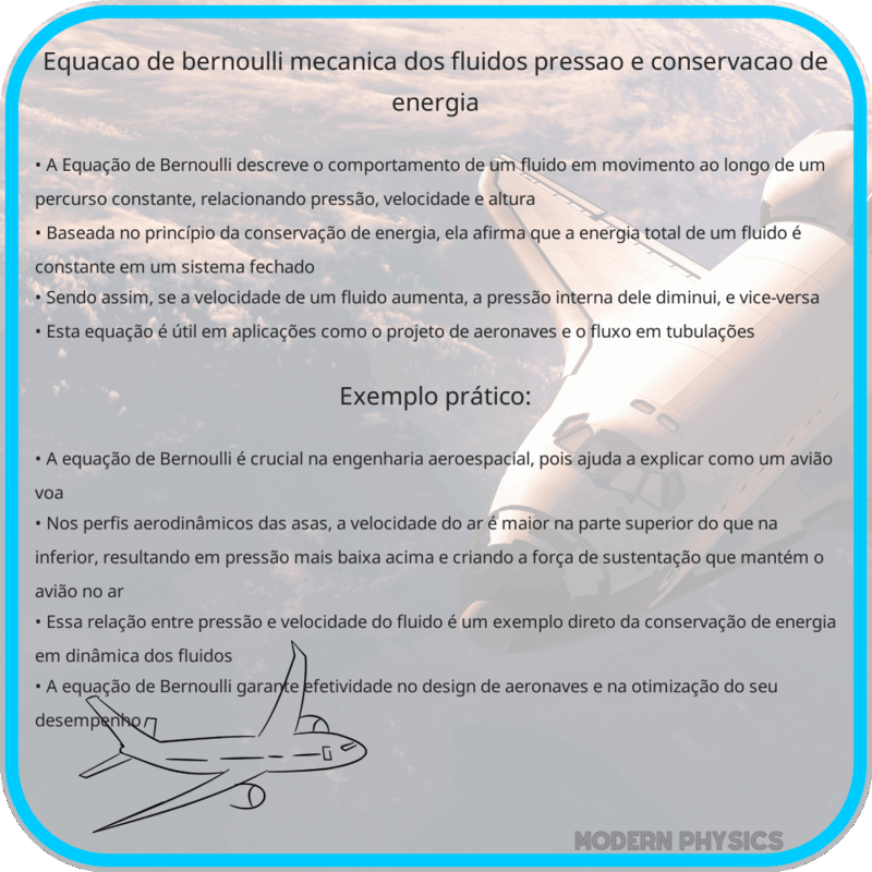 Equação de Bernoulli | Mecânica dos Fluidos, Pressão e Conservação de Energia