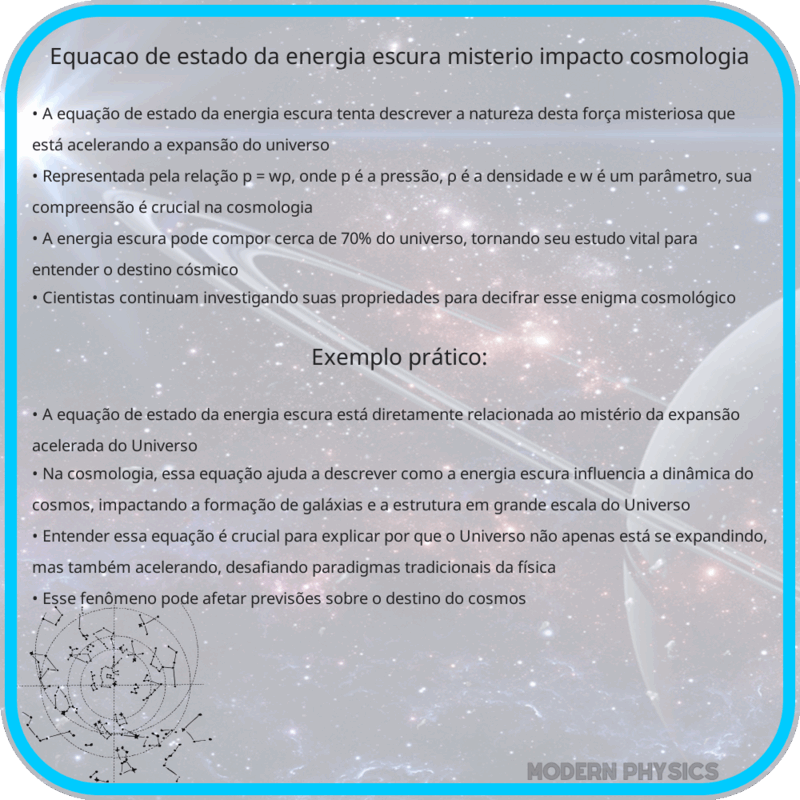 Equação de Estado da Energia Escura | Mistério, Impacto & Cosmologia