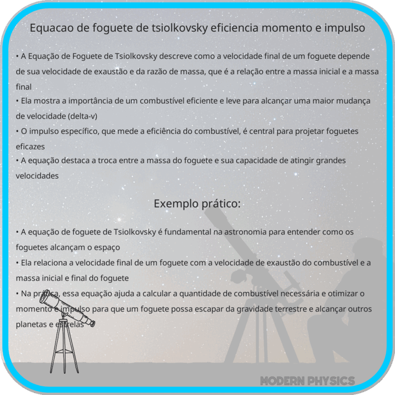 Equação de Foguete de Tsiolkovsky | Eficiência, Momento e Impulso
