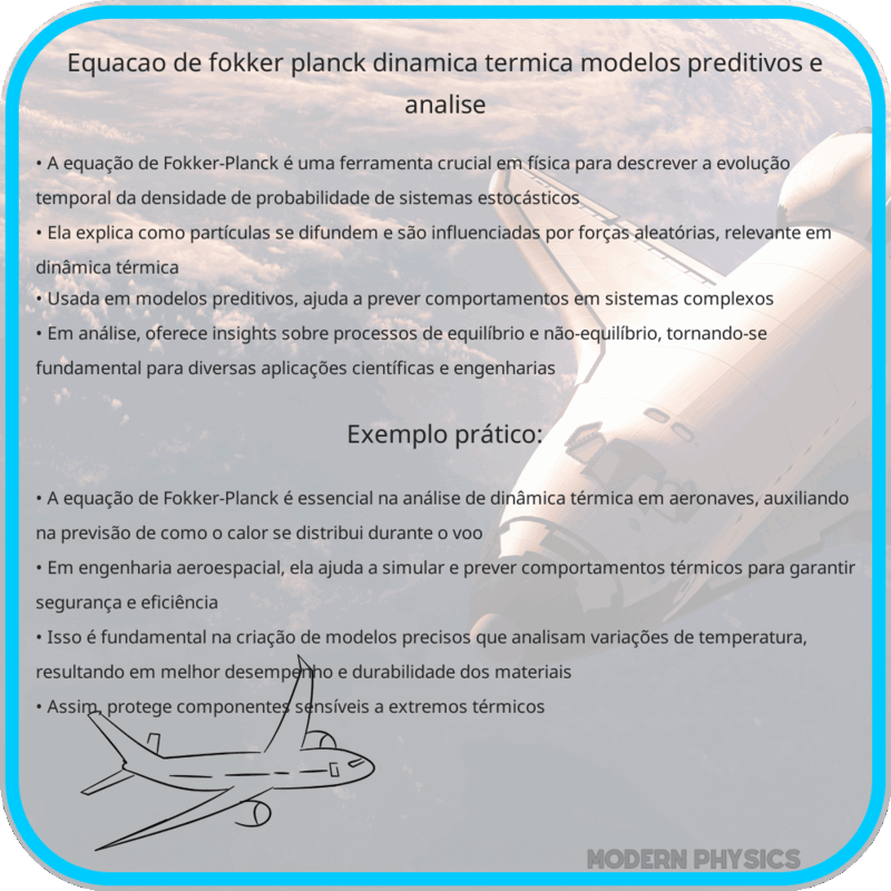 Equação de Fokker-Planck | Dinâmica Térmica, Modelos Preditivos e Análise