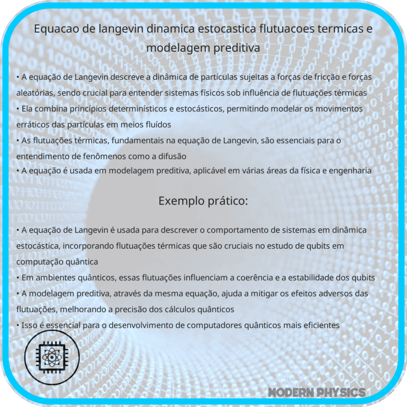 Equação de Langevin | Dinâmica Estocástica, Flutuações Térmicas e Modelagem Preditiva