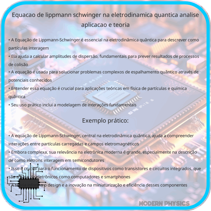 Equação de Lippmann-Schwinger na Eletrodinâmica Quântica | Análise, Aplicação e Teoria
