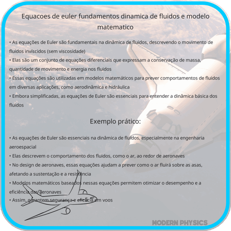 Equações de Euler | Fundamentos, Dinâmica de Fluidos e Modelo Matemático