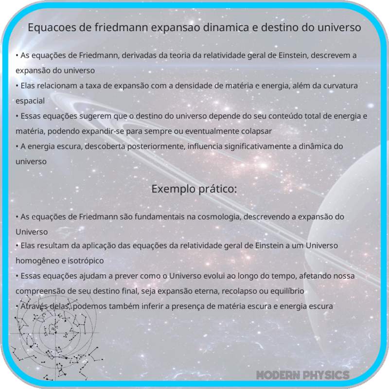 Equações de Friedmann | Expansão, Dinâmica e Destino do Universo