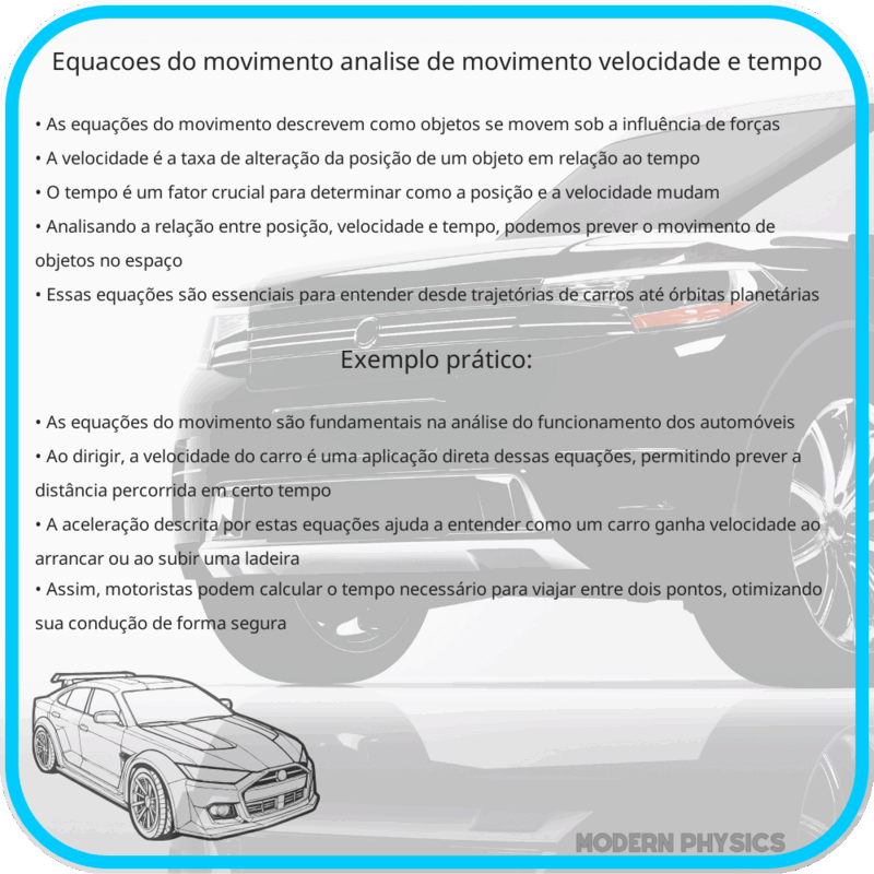 Equações do Movimento: Análise de Movimento, Velocidade e Tempo