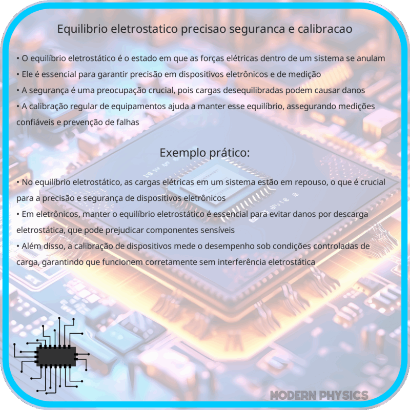 Equilíbrio Eletrostático | Precisão, Segurança e Calibração