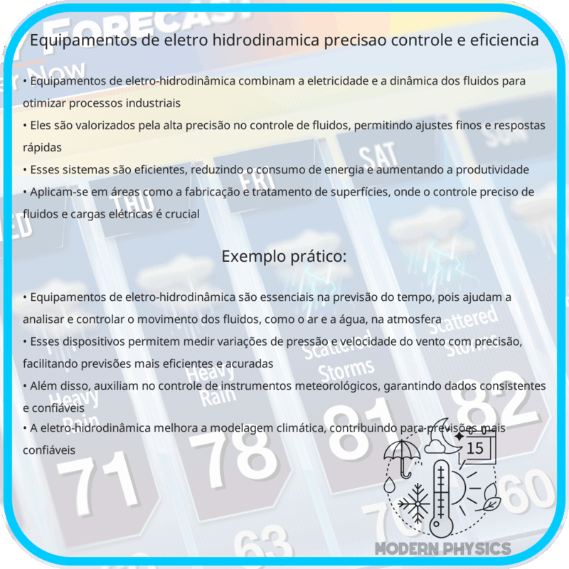 Equipamentos de Eletro-Hidrodinâmica | Precisão, Controle e Eficiência