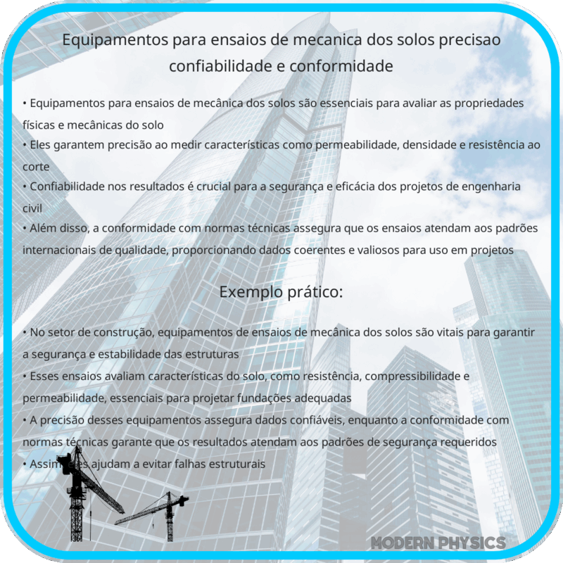 Equipamentos para Ensaios de Mecânica dos Solos | Precisão, Confiabilidade e Conformidade