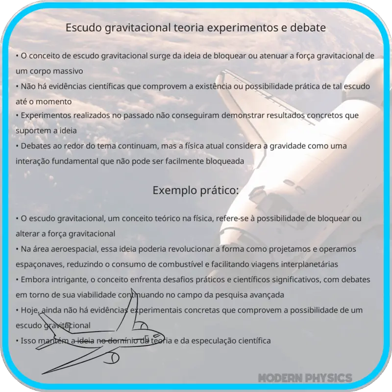 Escudo Gravitacional | Teoria, Experimentos e Debate