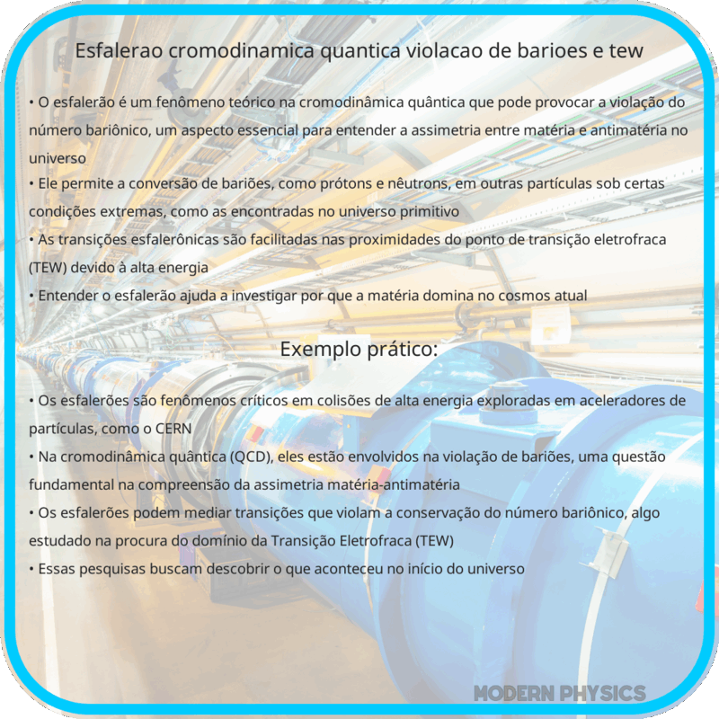 Esfalerão | Cromodinâmica Quântica, Violação de Bariões e TEW