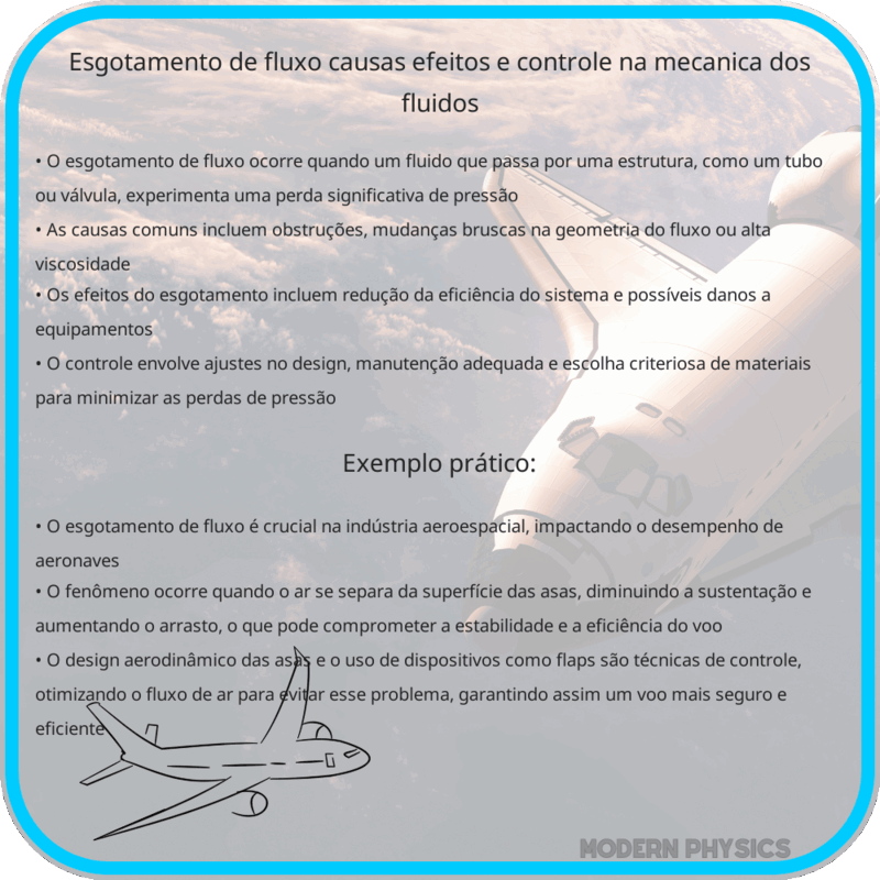 Esgotamento de Fluxo | Causas, Efeitos e Controle na Mecânica dos Fluidos