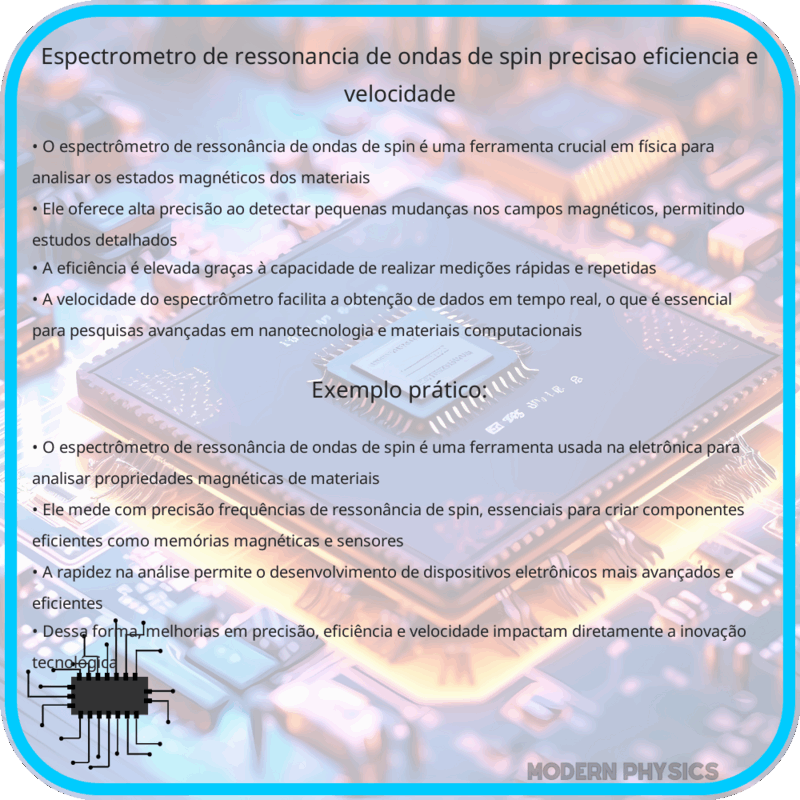 Espectrômetro de Ressonância de Ondas de Spin | Precisão, Eficiência e Velocidade